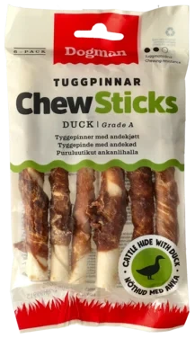 Tyggepinner med And 6 Pk 12cm