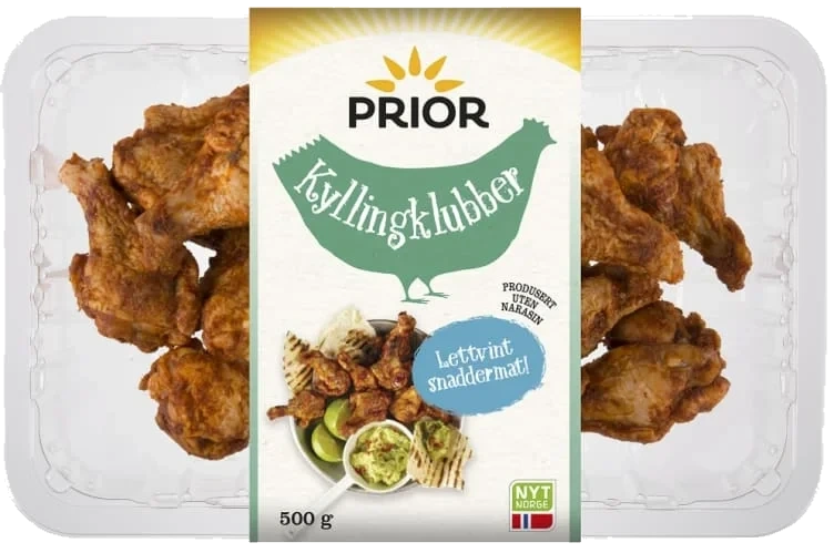 Kylling Vingeklubb Grillet 500g Prior