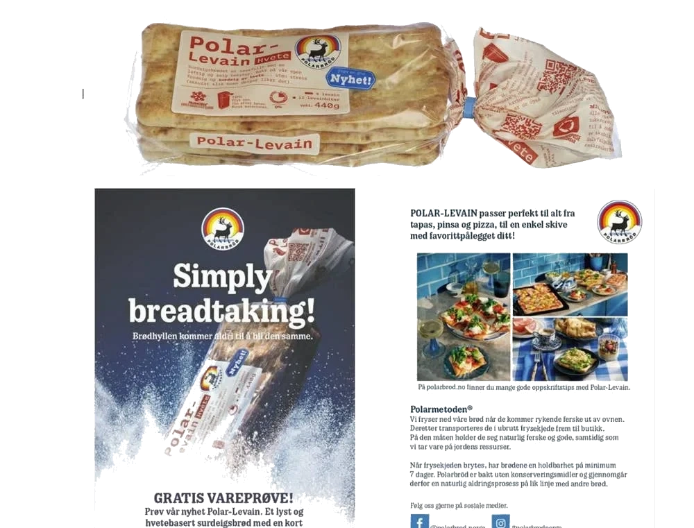 Polarbrød Polar levain hvete 440 g - SAMPLE