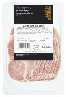 Svinenakke 100g Røroskjøtt