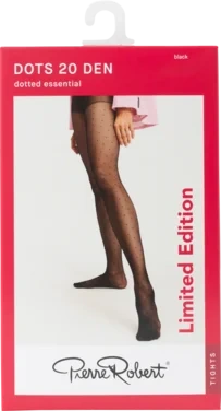 Tights Dotted 20 Den Black 36-48 Pierre Robert