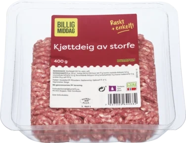 KJØTTDEIG STORFE 400 g Billig middag