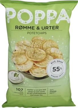 Poppa Chips Rømme&Urter 80g