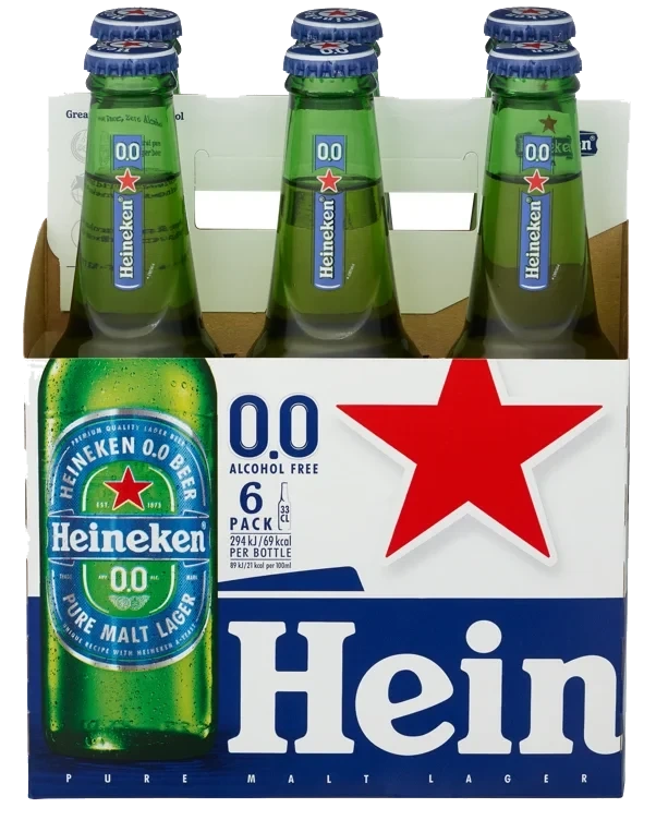 Heineken 0,0% 0,33lx6 flaske