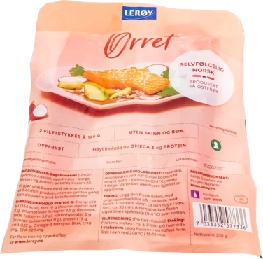 Ørret Porsjoner u/skinn 2x125g Lerøy