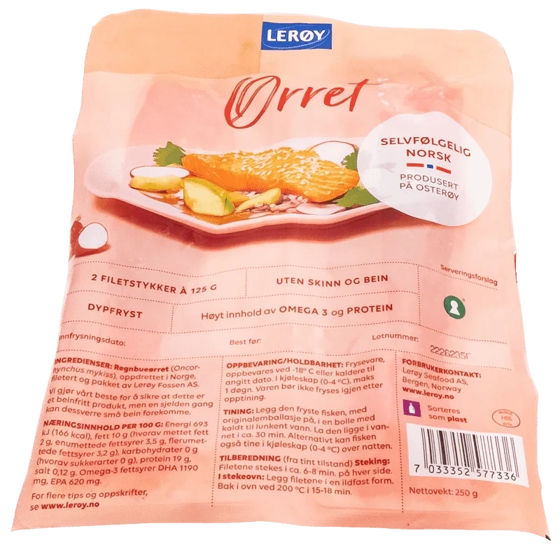 Lerøy Ørretfilet Naturell 2x125g