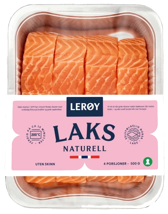 Laks Porsjoner u/Skinn 4x125g Lerøy