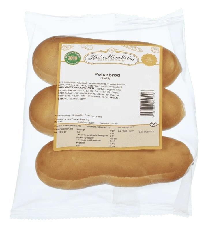 Klæbu Pølsebrød Glutenfri