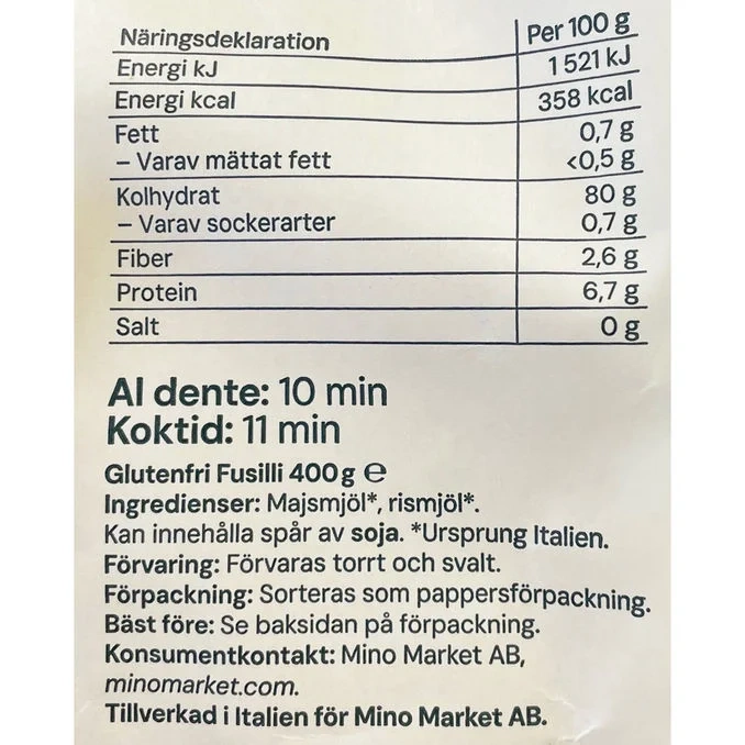 Fusilli Glutenfri