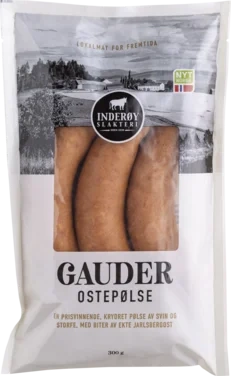 Gauder Ostepølse 300g Inderøy Slakteri