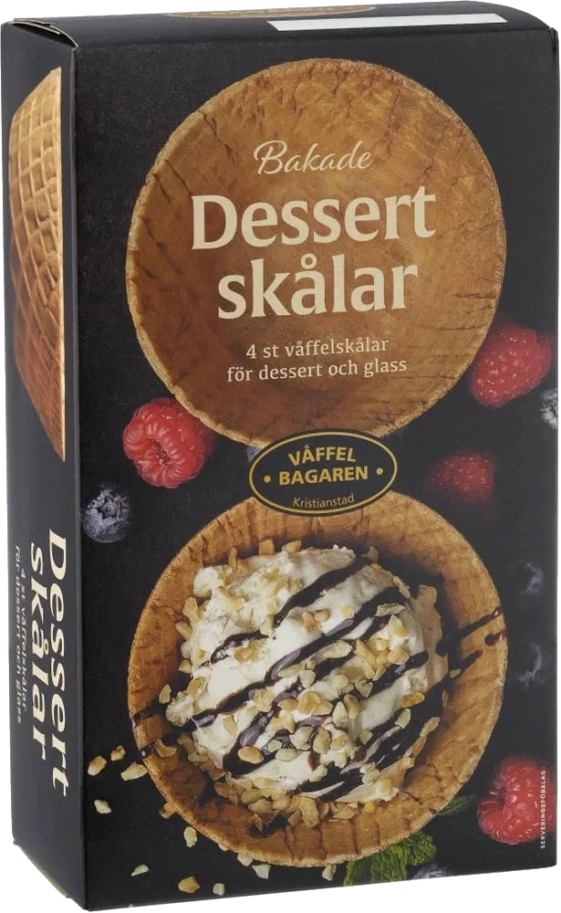 Bakade Dessertskålar Våffla
