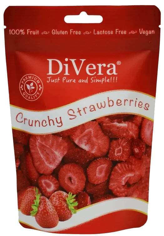 Tørket Jordbær Biter 20g Divera