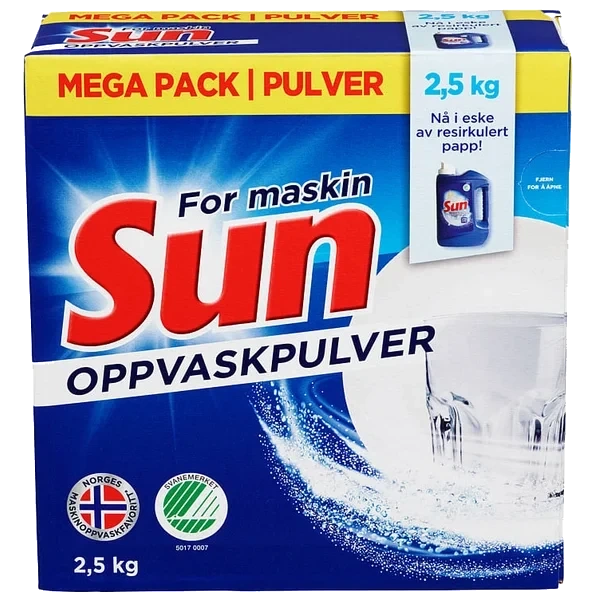 Maskinoppvaskpulver 2,5kg Sun