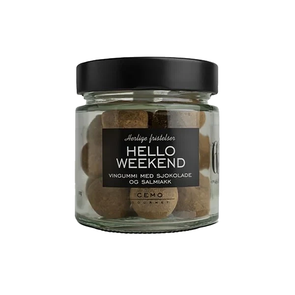 Hello Weekend - Vingummi med Sjokolade/Salmiak
