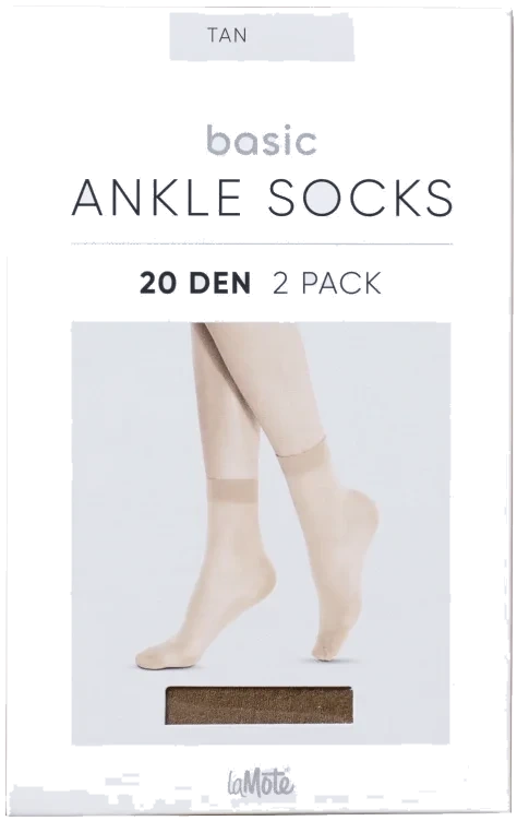 Ankle Socks Tan 2pk La Mote