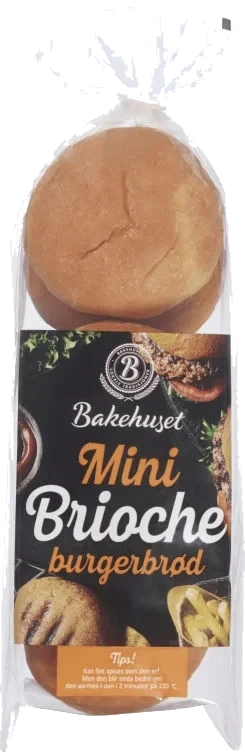 Burgerbrød Brioche Mini 6pk 200g Bakehuset
