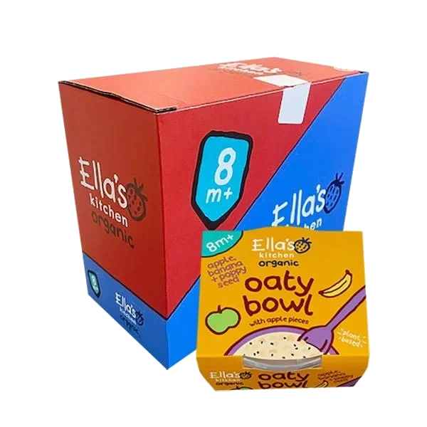 Oaty Bowl - Eple, Banan og Valmuefrø (Kartong 6 stk)