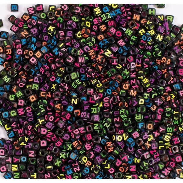 Alfabetperler Neon  7mm