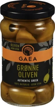 Gaea Grønne Oliven uten Sten 8x290g