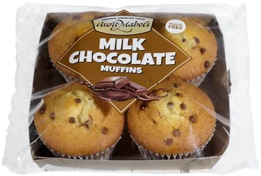 Muffins Milk Chocolate 4pk 280g Aunt Mabels