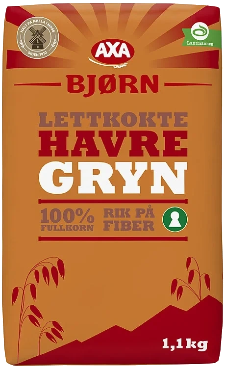 Bjørns Havregryn 1,1kg Lettkokt Axa