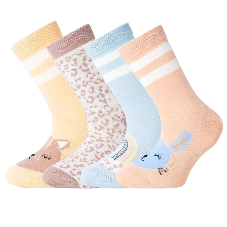 Basic Socks X4 Leo/rainbow/dot 33-36