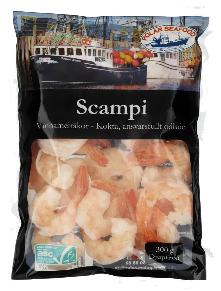 Scampi Kokta ASC Fryst
