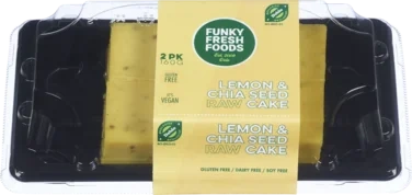 2pk Lemon Chia Seed Cake 160g (2 X 80g) Vegansk Raw Økologisk Glutenfri