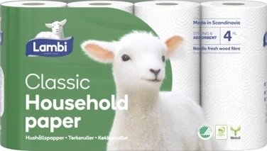 Lambi Tørkerull 4stk Hvit
