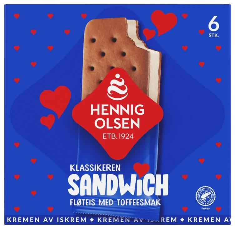 Sandwich Toffesmak 6stk Hennig-Olsen