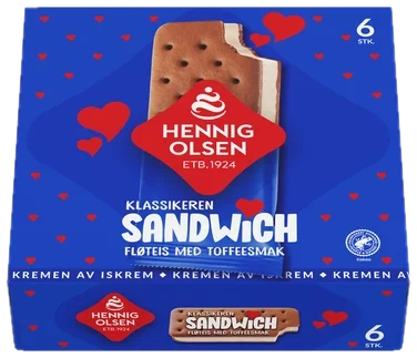 Sandwich Toffesmak 6stk Hennig-Olsen