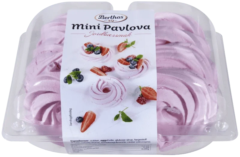 Mini Pavlova Rose Jordbær 120g Berthas