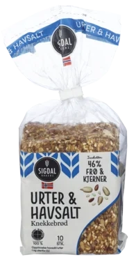 Knekkebrød Urter&Havsalt 220g Sigdal