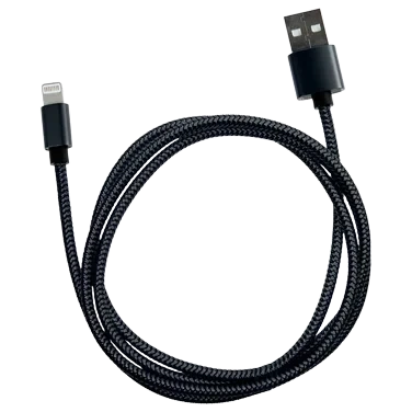 Metalllic Ladekabel Iphone 1m Sort