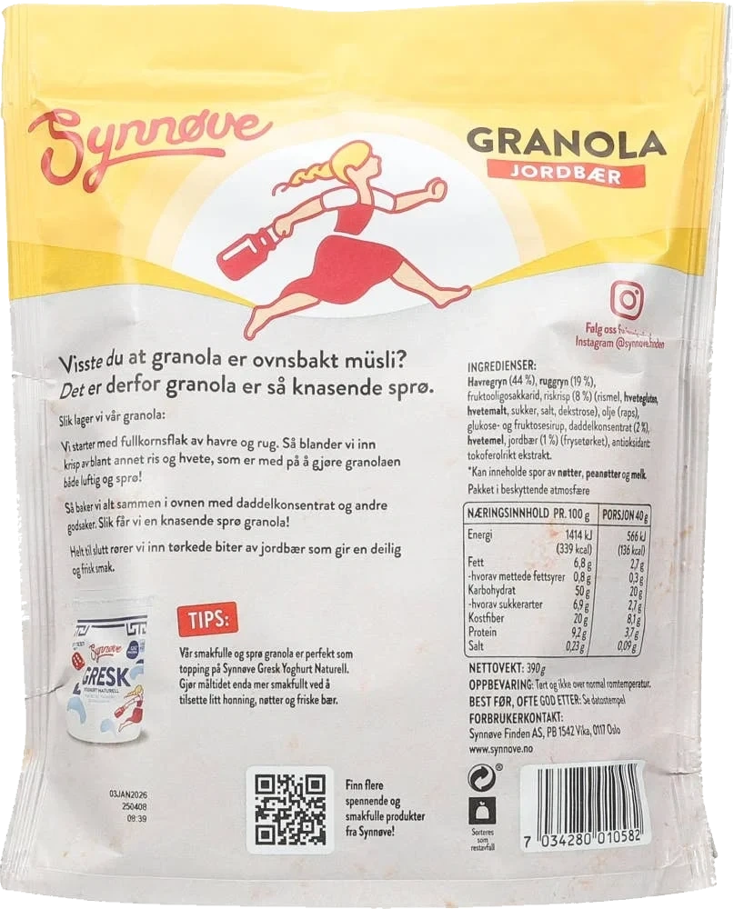 Granola med jordbær