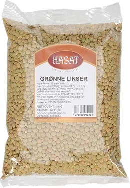 Grønne Linser 1kg Hasat