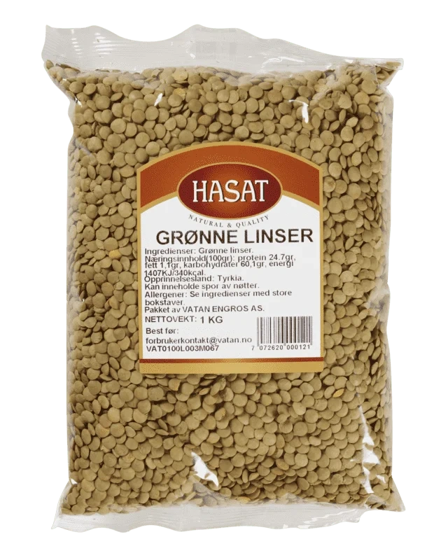 Grønne Linser 1kg Hasat