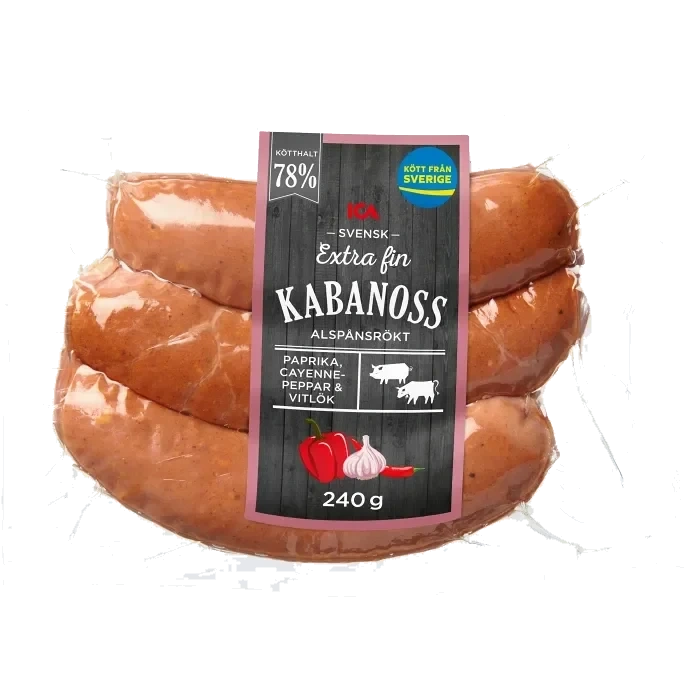 Kabanoss Extra Fin 78% Kötthalt 240g ICA