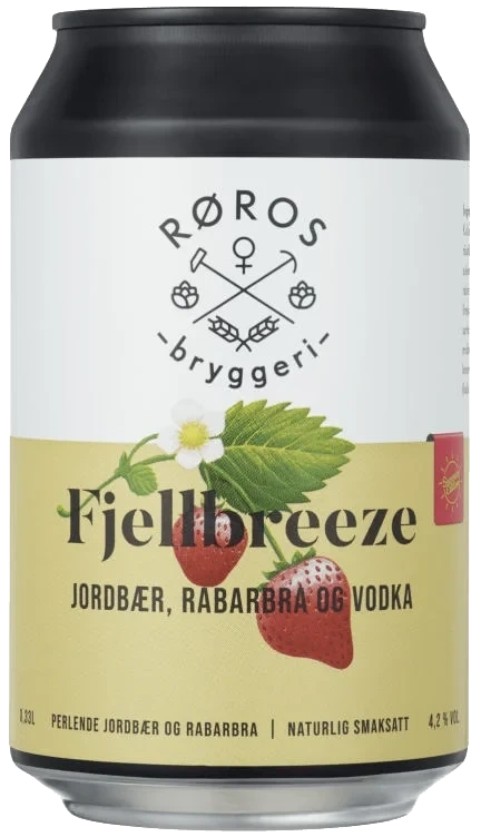 Fjellbreeze Jordbær & Rabarbra Boks 0.33l