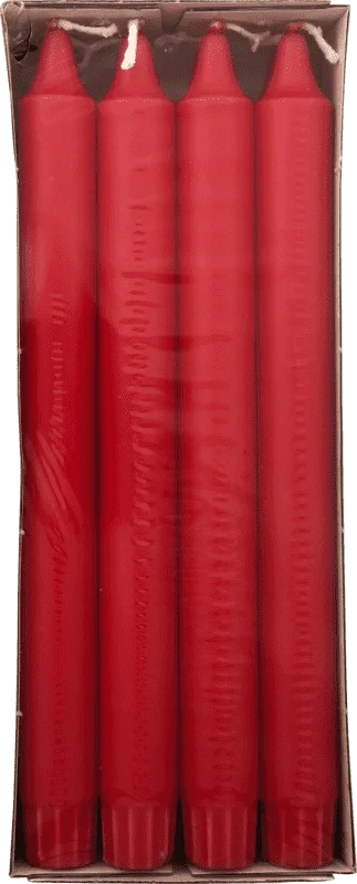 Kronelys Stearin Rød 24cm Moda
