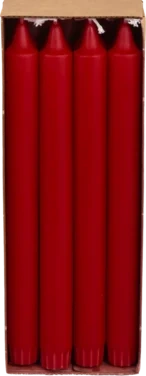 Kronelys Stearin Rød 24cm Moda