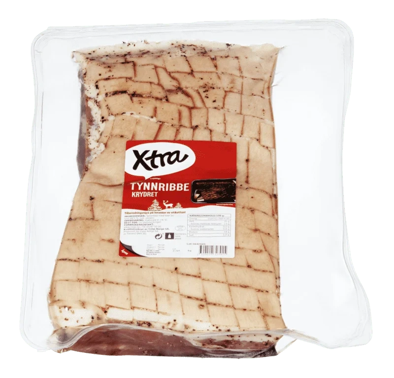 X-tra Krydret Tynnribbe av Svin ca 2,9kg