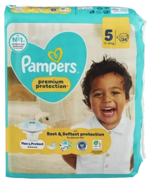 Bleier Prem Prot S5 11-16kg 34stk Pampers