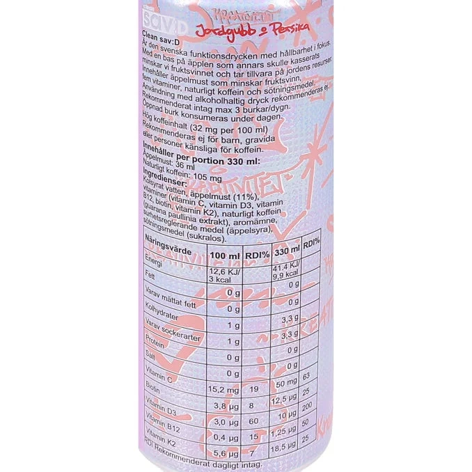 Energidryck Jordgubb-Persika 24-pack