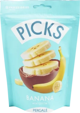Dragee Picks Freeze Dried Banana With Milk Cocoa Glaze