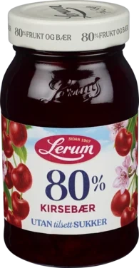 Kirsebærsyltetøy Utan Tilsett Sukker 340g Lerum
