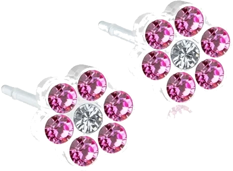 Blomdahl Medical Plastic Daisy 5mm Rosa/vit