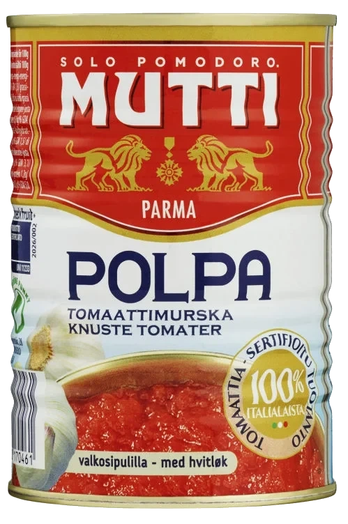Tomater Knust m/Hvitløk 400g Mutti