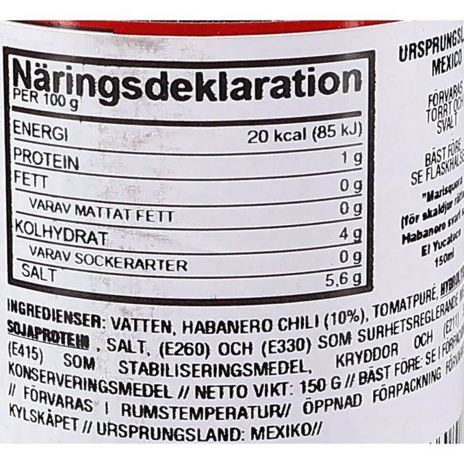 El Yucateco Het Sås Marisquera Svart