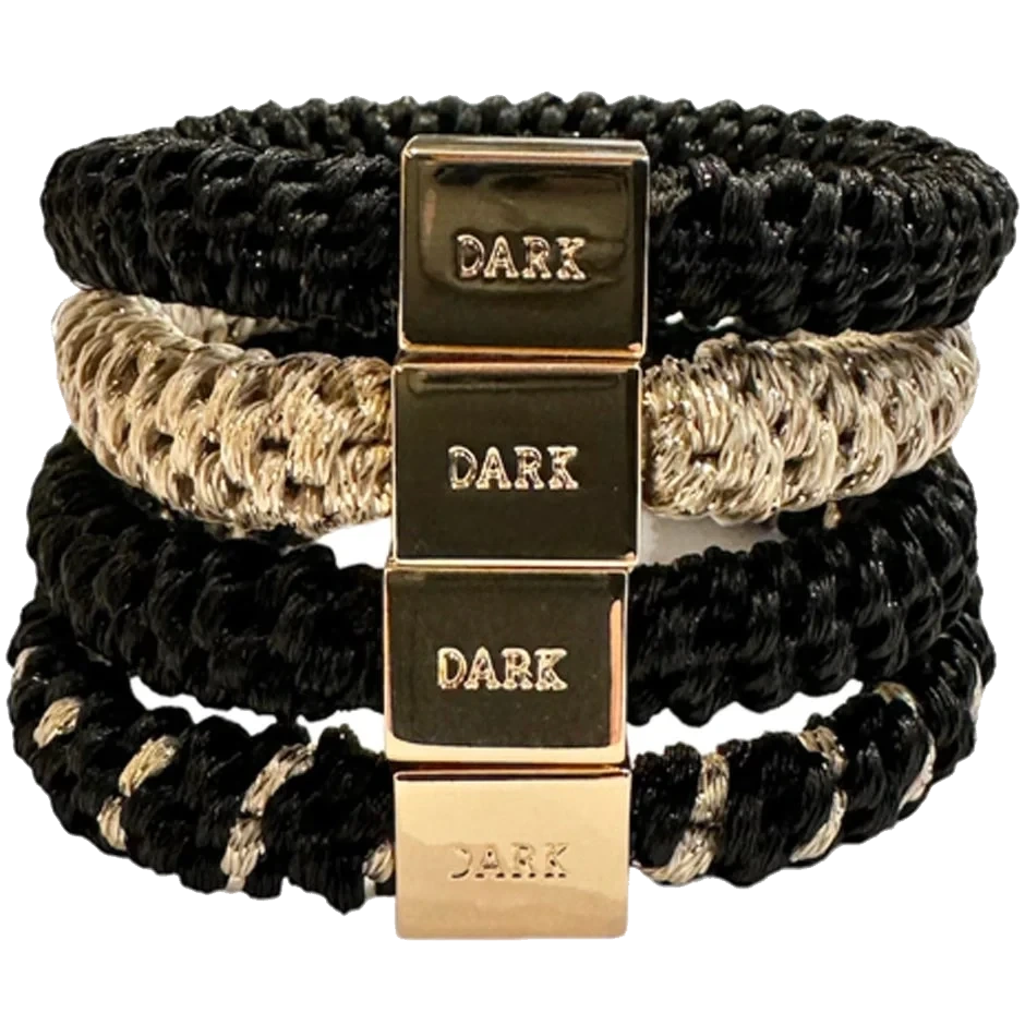 Dark Fat Hair Ties 4 Pk Combo